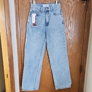 Denim Forum Light Blue High-Rise Straight Jeans